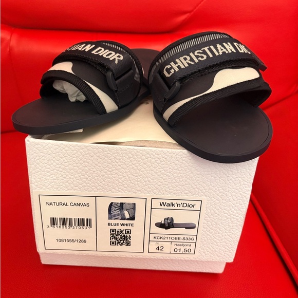 Dior Black and White Slide Sandals - Picture 5 of 5